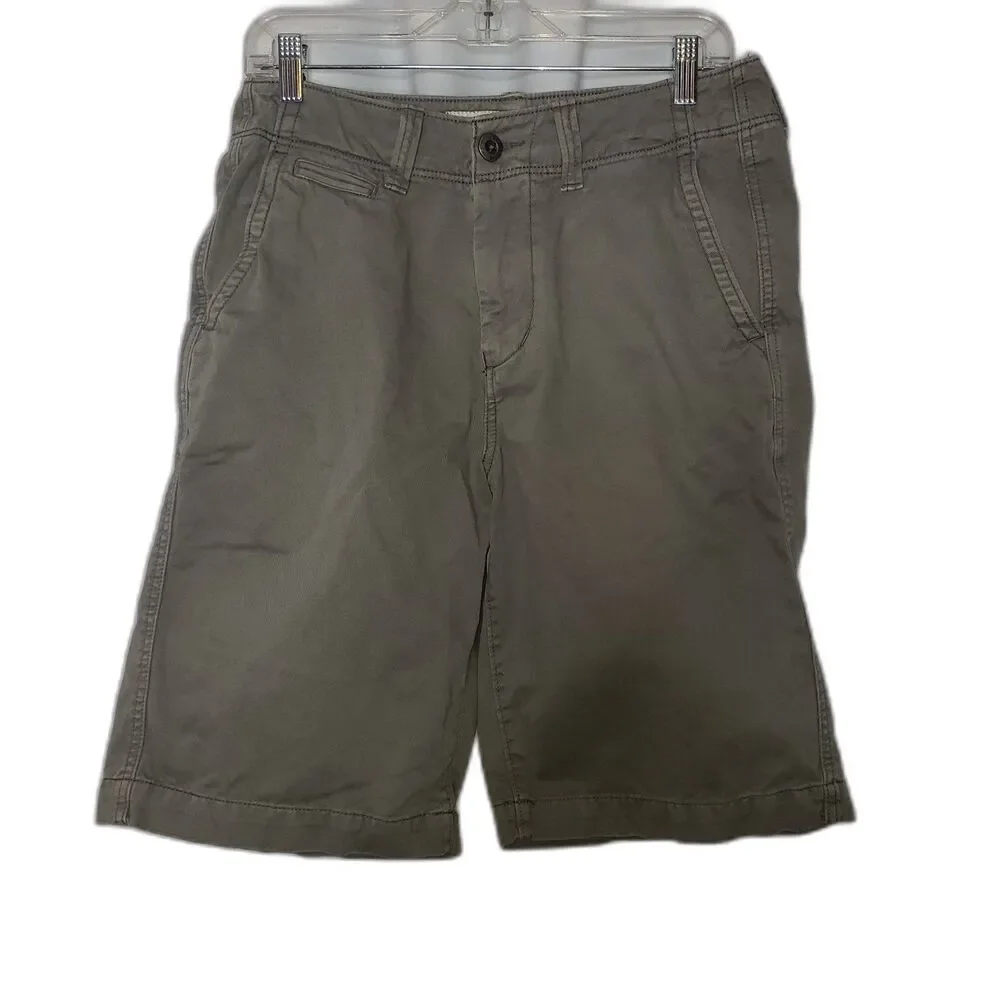 AMERICAN EAGLE OUTFITTERS Khaki Gray Longboard Shorts Mens Size 30